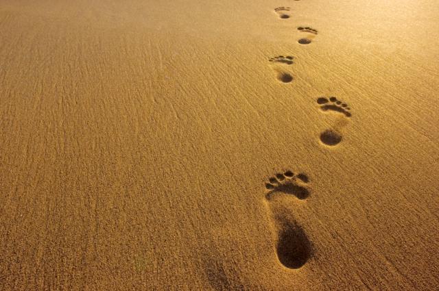 footstep on sand